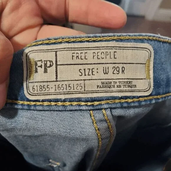 Free People Women's Wide Leg Flare High Rise Flat Front Jeans 29R - Picture 6 of 6